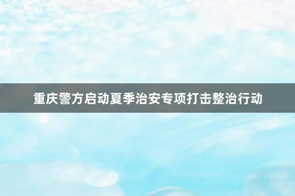 重庆警方启动夏季治安专项打击整治行动