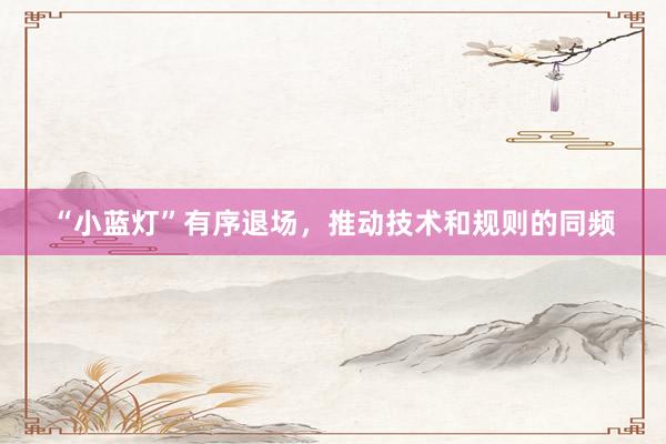 “小蓝灯”有序退场，推动技术和规则的同频