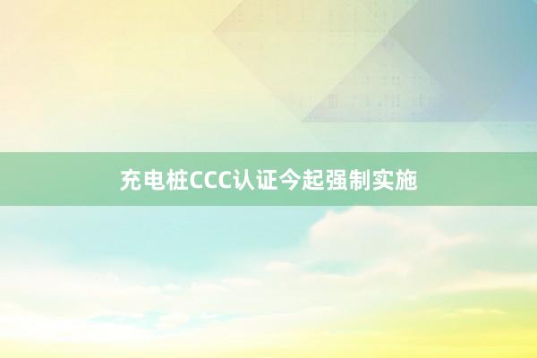 充电桩CCC认证今起强制实施