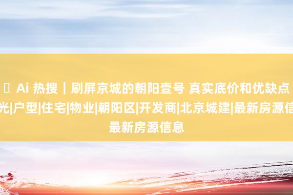 ⏰Ai 热搜｜刷屏京城的朝阳壹号 真实底价和优缺点曝光|户型|住宅|物业|朝阳区|开发商|北京城建|最新房源信息