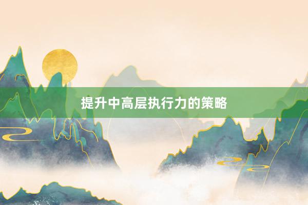 提升中高层执行力的策略