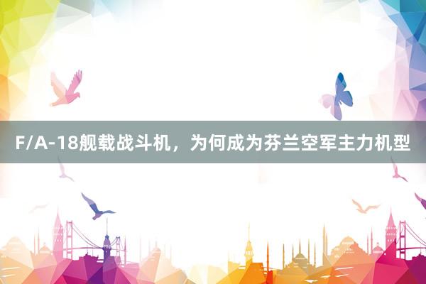F/A-18舰载战斗机，为何成为芬兰空军主力机型