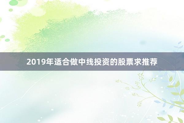 2019年适合做中线投资的股票求推荐