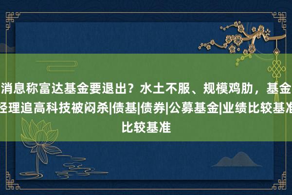 消息称富达基金要退出？水土不服、规模鸡肋，基金经理追高科技被闷杀|债基|债券|公募基金|业绩比较基准