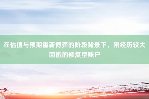 在估值与预期重新博弈的阶段背景下，刚经历较大回撤的修复型账户