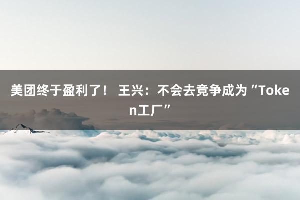 美团终于盈利了! 王兴:不会去竞争成为“Token工厂”
