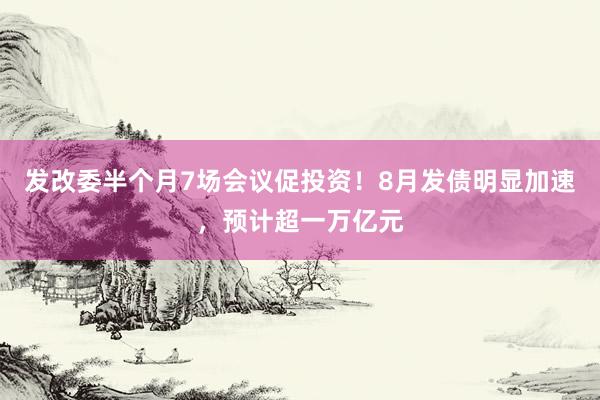 发改委半个月7场会议促投资！8月发债明显加速，预计超一万亿元