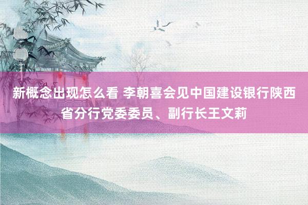 新概念出现怎么看 李朝喜会见中国建设银行陕西省分行党委委员、副行长王文莉