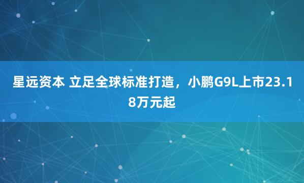 星远资本 立足全球标准打造，小鹏G9L上市23.18万元起