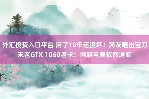 外汇投资入口平台 用了10年还没坏！网友晒出宝刀未老GTX 1060老卡：网游电竞依然通吃
