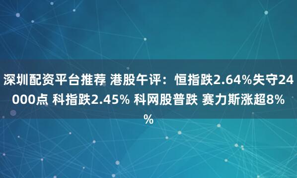深圳配资平台推荐 港股午评：恒指跌2.64%失守24000点 科指跌2.45% 科网股普跌 赛力斯涨超8%