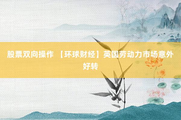 股票双向操作 【环球财经】英国劳动力市场意外好转