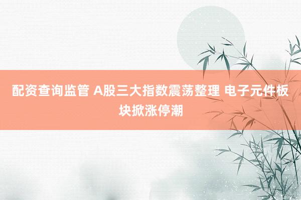 配资查询监管 A股三大指数震荡整理 电子元件板块掀涨停潮
